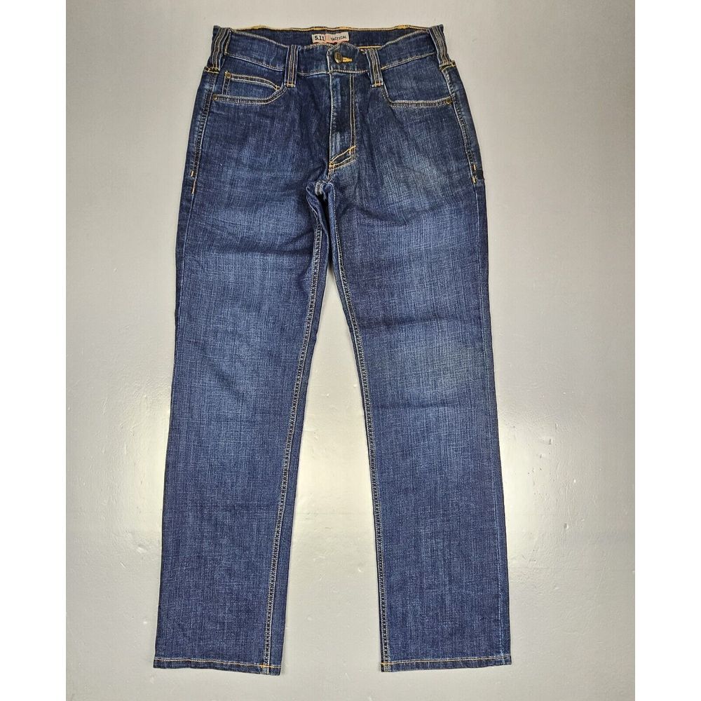 5.11 Tactical Jeans Mens 30x32. Blue‎ Straight Leg Denim.
